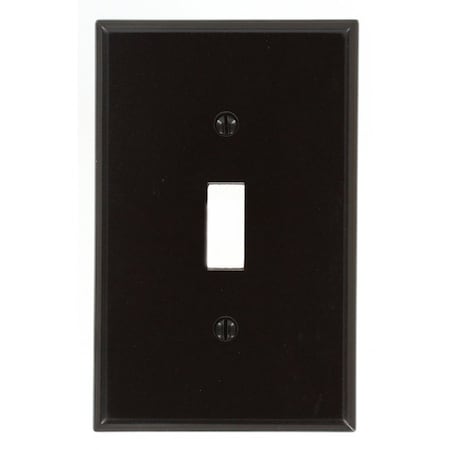 Leviton Switch Wallplate, Midway Size, Gang 1, Brown 80501
