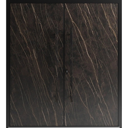 Vdomdoors Aluminum Double Doors Dekton 0118 Natural Noir Entry Door Painted (W72xH96) Left hand Inswing DEKTON0118DEXD-NOIR-W72xH96-LH-I