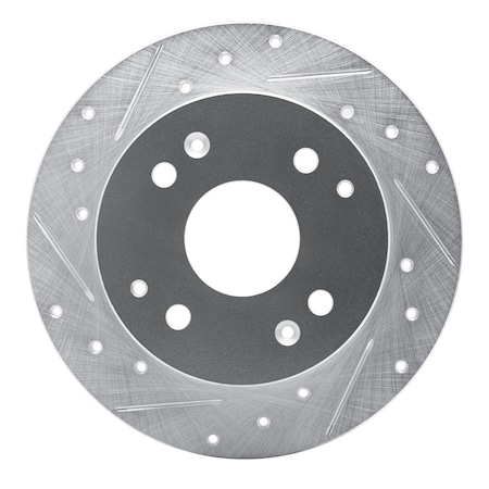 Dynamic Friction Co DFC Brake Rotor - Drilled and Slotted - Silver 631-59025L