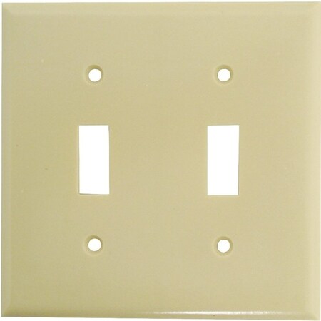 Eaton Wiring Devices Wallplate, 4-1/2 in L, 4-9/16 in W, 2 -Gang, Thermoset, Ivory, High-Gloss 2139V-BOX