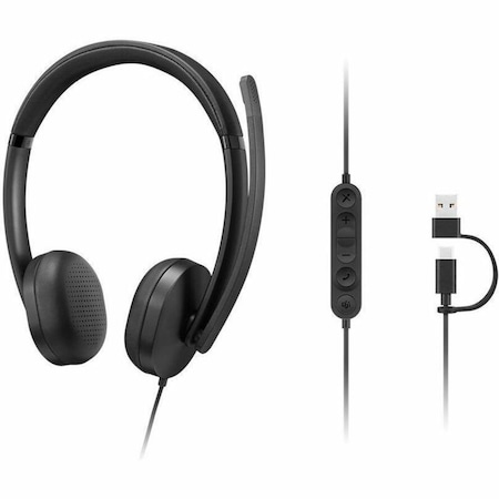 Lenovo WIRED VOIP HEADSET 5000, TEAMS CERTIFIED, USB-C WITH USB-A ADAPTER 4XD1R88995