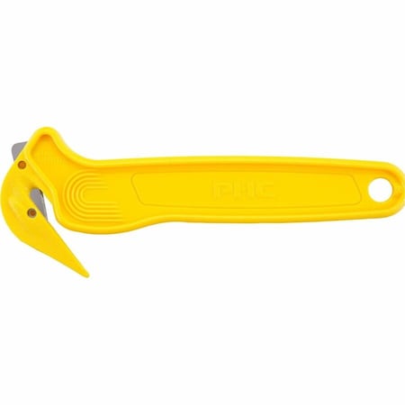 Pacific Handy Cutter Hook-Style Film Cutter, 6-1/2 in L, Straight Fixed Steel Blade, Ergonomic Handle, Yellow DFC-364