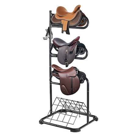 Vevor Freestanding Saddle Stand 3 Tiers English and Western Saddle Rack TI-058