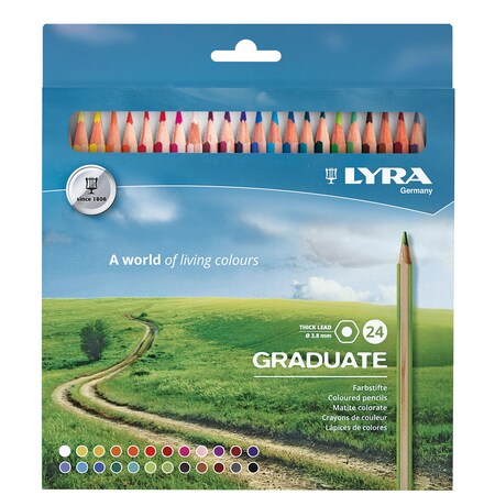 Lyra Graduate Colored Pencil Set, Assorted Colors, 24-Piece Set L2871241