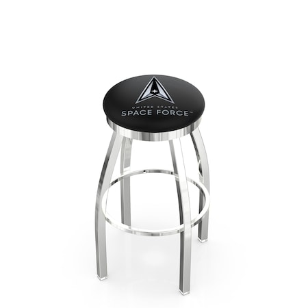 Holland Bar Stool Co U.S. Space Force 25in Swivel Counter Stool with Chrome Finish L8C2C