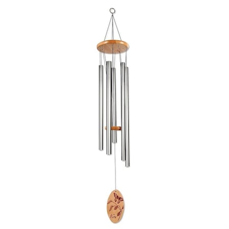 Sunset Vista Designs Wind Chime, 5 in L x 5 in W x 36 in H Dimensions, Silver 90643