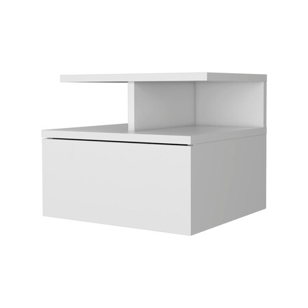 Homeroots 12" Wood One Drawer Floating Nightstand 518169