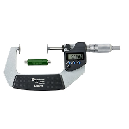 Mitutoyo Digimatic Disk Micrometer, Dsk, I/M 2-3 In, .00005 In, O, RS 323-352-32