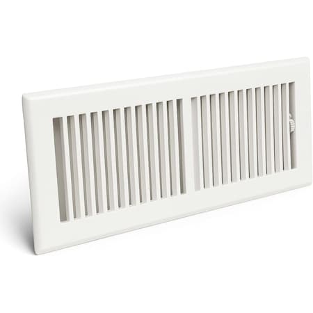 Sierra Grates 6 in. H X 10 in. W 2-Way 45 Degree Louvered, Steel, White Floor Register TWF610-WHT