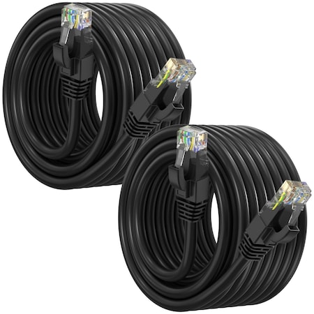 Maximm Cat6 Ethernet Cable 30ft 10Gbps 550MHz UTP, 2PK, Black, 2PK BK2PK14