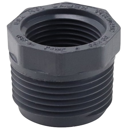 Genova LASCO 839131BC Reducing Bushing, 1 x 34 in, MIP x Female, PVC, SCH 80 Schedule 839131-BC