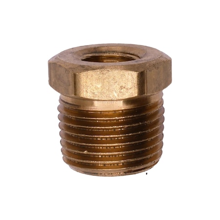 Auveco Brass Threaded Reducing Bushing 3/8in Exterior Threads 1/8in Interior Thread, 5PK 300
