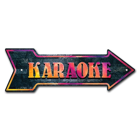 Signmission Karaoke Arrow Sign Funny Home Decor 18in Wide P-ARROW-999790