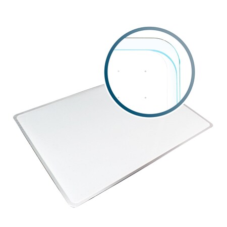 Floortex Board and wall fixing, 40 in, Tempered Glass Frame, White FCVGM3040WG