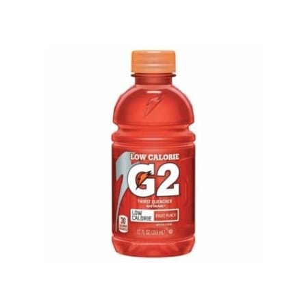 Gatorade G2 Low Calorie Thirst Quencher, 12 oz, Bottle, Fruit Punch, 24PK 308-12202