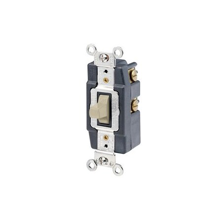 Leviton Wall Switch, 1 hp, Toggle, 20 A, Ivory 1285-I