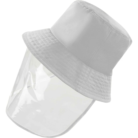 Ironwear Bucket Hat with Removable Transparent Anti-Fog Visor, White 1890-W