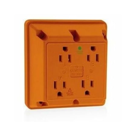 Leviton PlugsandReceptacles, 15A, 125VAC, Org, Nylon 1254-IG