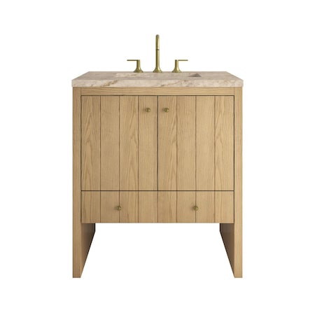 James Martin Vanities Hudson 30" Single Vanity, Light Natural Oak w/ 3 CM Tajnar Eclos Top 435-V30-LNO-3TJR