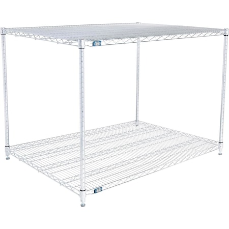 Global Industrial Nexel 2 Shelf, Stainless Steel Wire Shelving Unit, Starter, 60"W x 30"D x 34"H B3149650