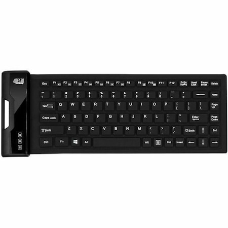 Adesso USB ANTIMICROBIAL WATERPROOF FLEX BLACK MINI MULTIMEDIA/HOT KEYS AKB-212UB
