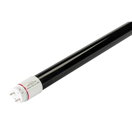 Keystone 12W Black Light LED T8 Tube. UV-A, Peak Wavelength 365nm. Black Glass Construction, 120-277V Input,  KT-LED12T8-48G-BL-D-CP