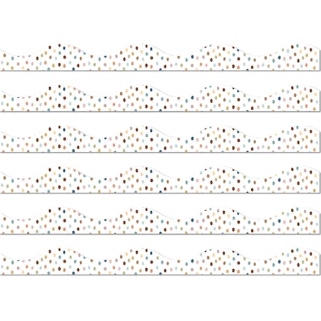 Ashley Productions Magnetic Scallop Border, Everyone is Welcome Painted Dots, 12 Feet Per Pack, 6PK 11433