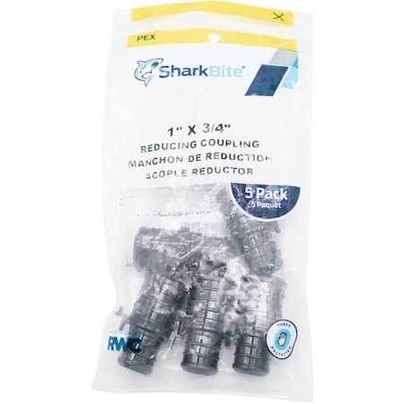 Sharkbite PEX-B 1''x3/4'' Poly Alloy Barb Coupling, 5PK UP060A5