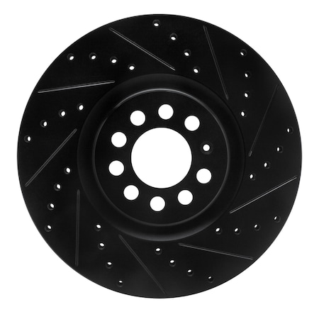 Dynamic Friction Co DFC Brake Rotor - Drilled and Slotted - Black 633-74021R