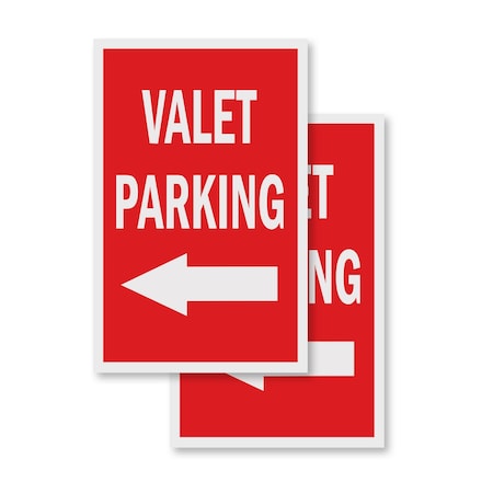Signmission Valet Parking With Arrow, Vinyl Decals Only 24 Inch x 36 Inch, Vinyl Decal, 2PK DSB-2436-2PACK-Valet Parking With Arrow