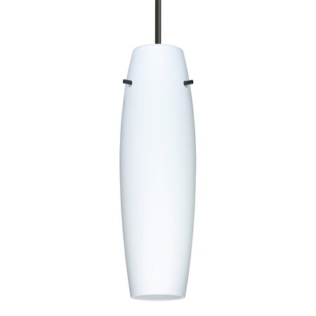 Besa Lighting Besa Suzi Pendant, Opal Matte, Black Finish, 1x 100W MAX E26 Base 1JT-489707-BK