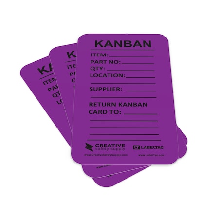 Creative Safety Supply Kanban Bin Cards, Pack of 10, Purple KBC-09-10PK