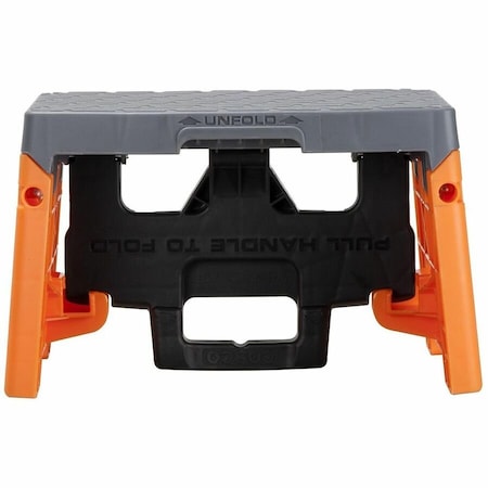 Cosco One-Step Folding Step Stool, 1 Steps, Resin, Orange/Gray 11903BGO1E