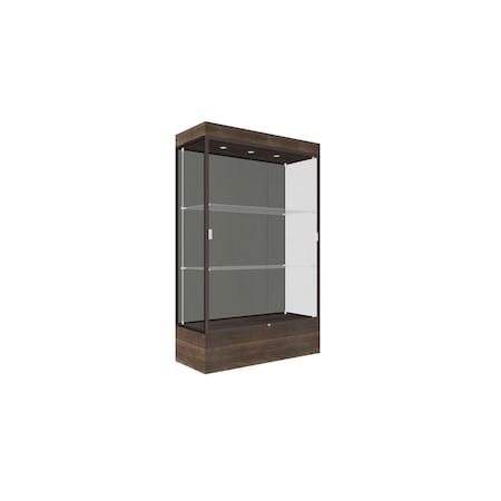 Ghent 76''H x 48''W x 20''D Edge Display Case 12'' Base w/ Slate Back & Dark Bronze Frame 94LFSL-BZ-CTK