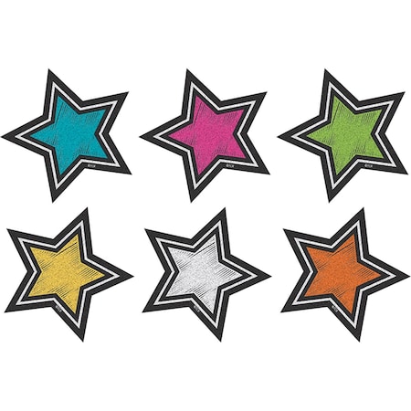 Teacher Created Resources Chalkboard Bright Star Mini Accents, 6PK TCR3554-6