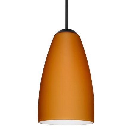 Besa Lighting Besa Riva 9 Pendant, Amber Matte, Black Finish, 1x 75W MAX E26 Base 1JT-151180-BK