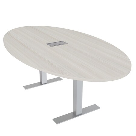 Skutchi Designs 4 Person Conference Table With Power Unit | 6' Oval Table | Harmony Series HAR-OVL-48X72-T-K458-ESIL