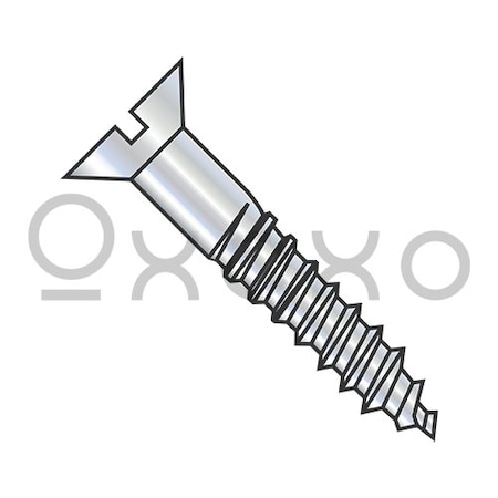 Oxoxo 8-15X2 Slotted Flat Full Body Wood Screw Zinc, 1800PK 130844
