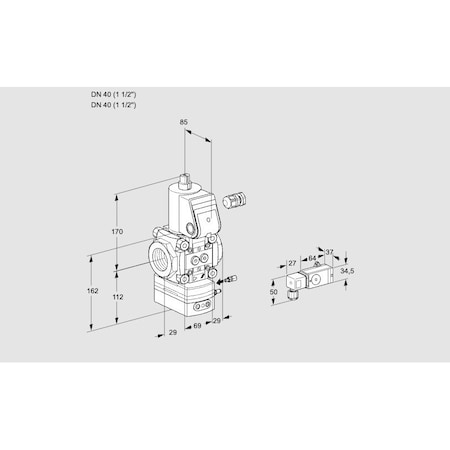 Honeywell Kromschroder Gas Pressure Regulator & Solenoid Valve - 1/2" DN15, 24V DC, IP65 KS88004747