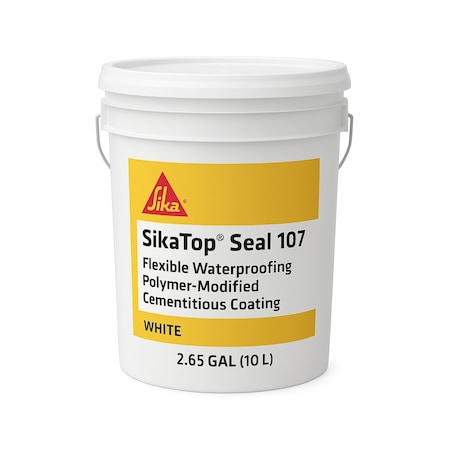 Sika SikaTop Seal 107 Flexible Waterproofing Polymer-Modified Cementitious Coating White 2.65 Gallon 91148