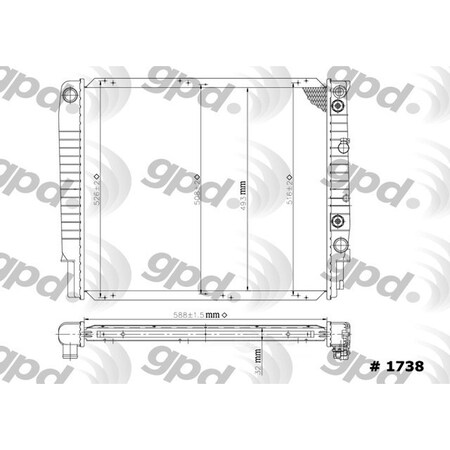 Global Parts Distributors Radiator 1738C