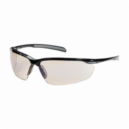 Bouton Optical Safety Glasses, Anti-Fog & Anti-Scratch, Indoor/Outdoor Blue Lens, Glossy Black Frame, Half-Frame 250-33-0226