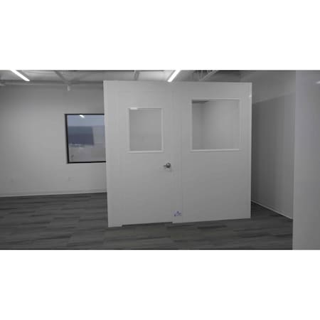 Swiftwall Click Temporary Wall Panel Class C - 4'W x 10'H - White W/ 36"x36" Window C-P-ABS-10-48-W-W