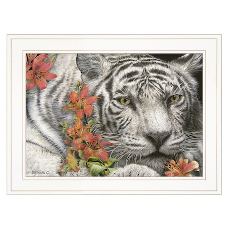 Homeroots Tiger Lily 2 White Framed Print Wall Art 406841