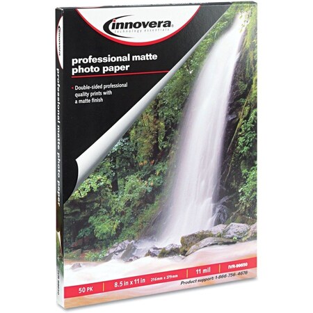 Innovera Heavyweight Photo Paper, 11 mil, 8.5 x 11, Matte White, PK50 IVR99650