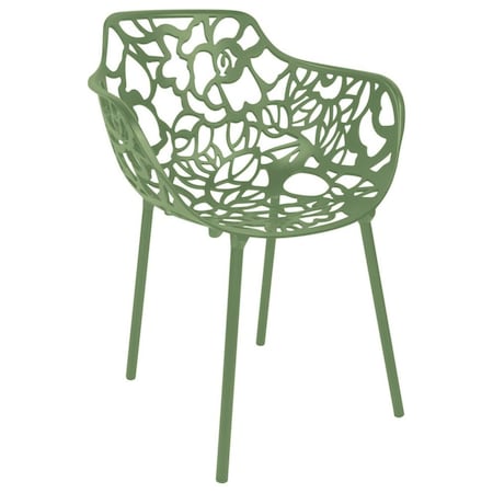 Leisuremod Modern Devon Aluminum Armchair, Khaki Green DCA23G