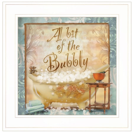 Homeroots A Bit of Bubbly 1 White Framed Print Bathroom Wall Art 406835