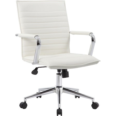 Boss White Vinyl Hospitality Chair B9533C-WT