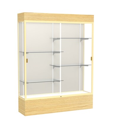 Ghent Lighted Floor Display Case 60x80x16, Plaque, Champange 2175PB-GD-LV