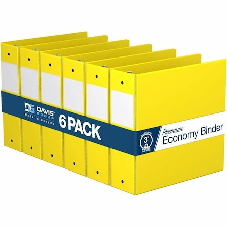 Davis Group Premium Economy, Round Ring, Binder, (Yellow, 3"), PK6 2314-05-06